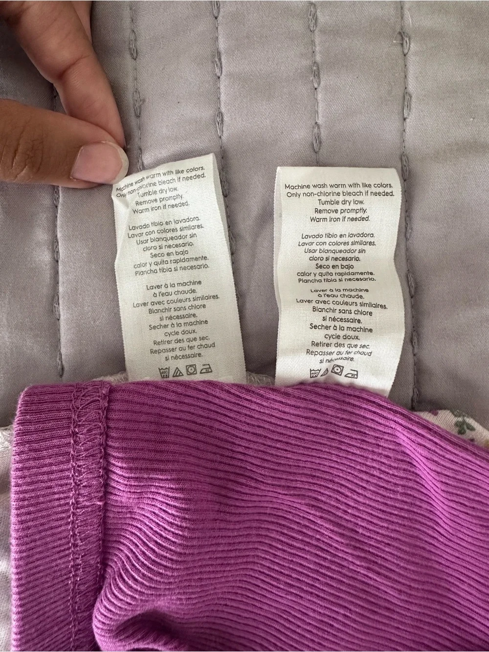 Laura Ashley Pink Floral Onesie with Purple Ribbed Leggings